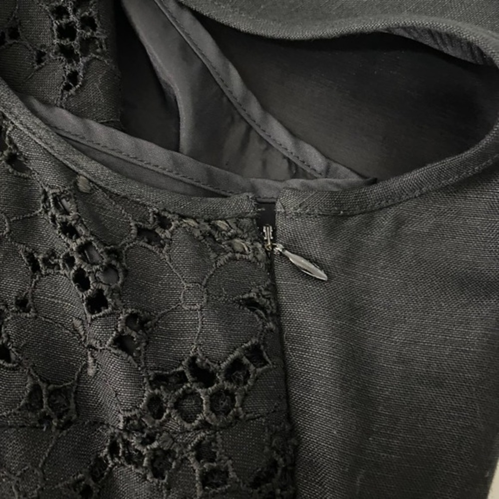 Vtg Laundry by Shelli Segal Dress Womens 10 Black Eyelet Dainty Whimsigoth USA - Picture 7 of 12